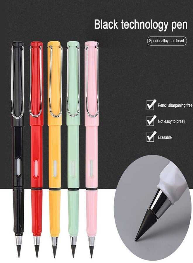 DORPUT Everlasting & Infinite Pencil | Inkless, Reusable, Erasable Metal with Eraser & Portable | Dark 4B Writing, Magic Never-Ending Pencil for Kids & Adults (3 Pcs)(Multicolour) - Image 4